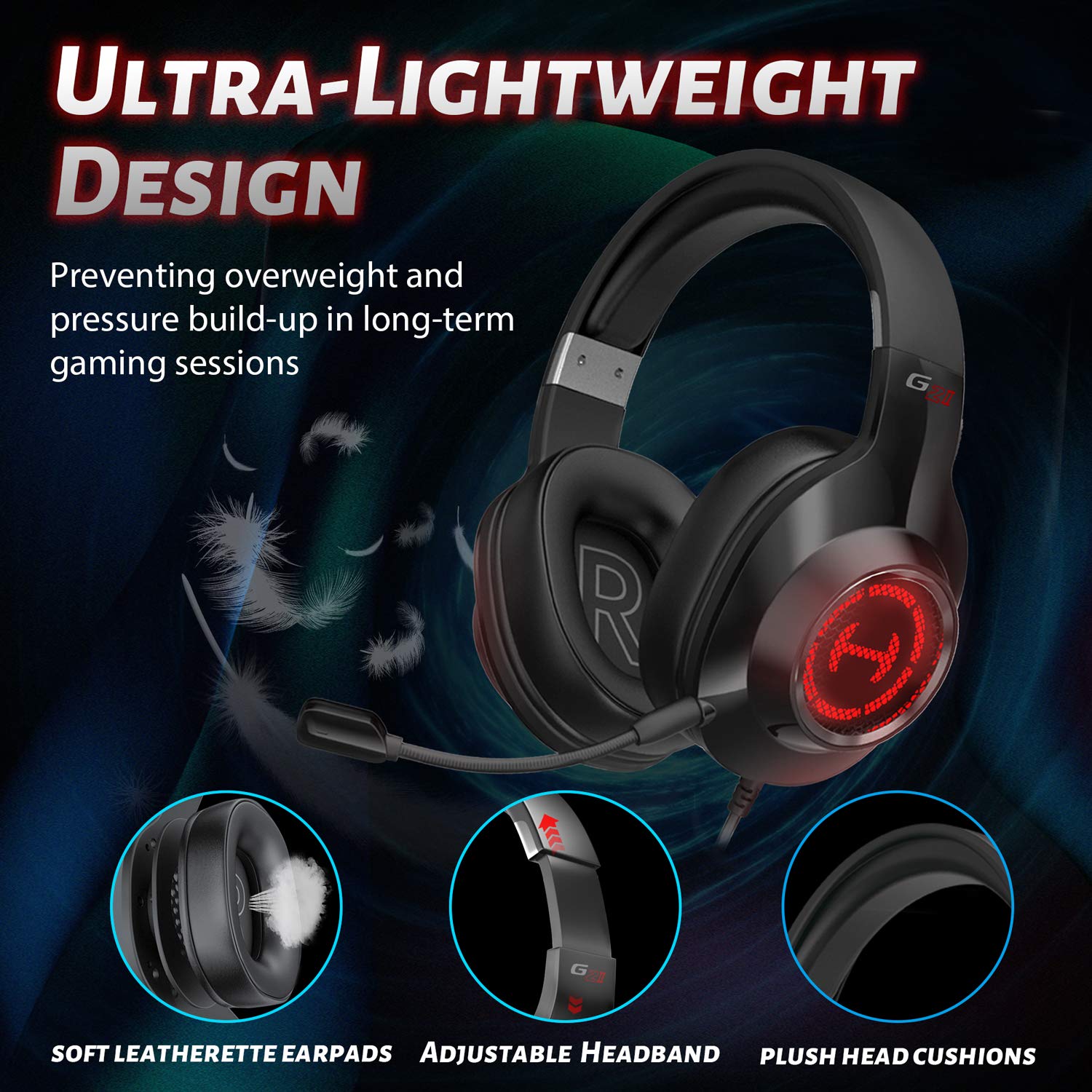 Edifier G2II Gaming Headset for PC PS4 USB Wired Gaming Headphones with 7.1 Surround Sound with Noise Canceling Microphone and RGB Light 50mm Driver Compatible with Mac Desktop PC Black - Image 4
