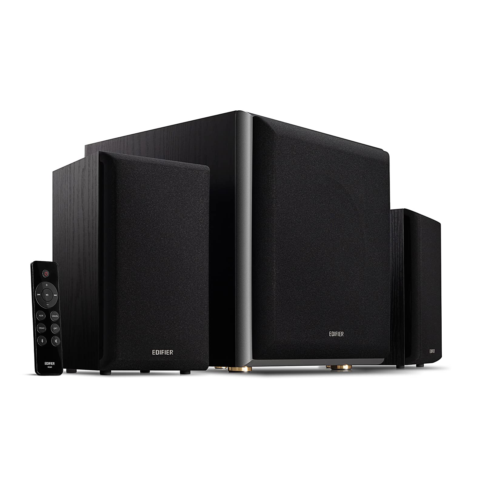 Edifier M601DB Bookshelf Coaxial Bluetooth with Optical & Auxiliary Speakers with 8 Inch Wireless Subwoofer, 2.1 Computer System Bluetooth 5.1 AptX,110W RMS, Black - Image 2