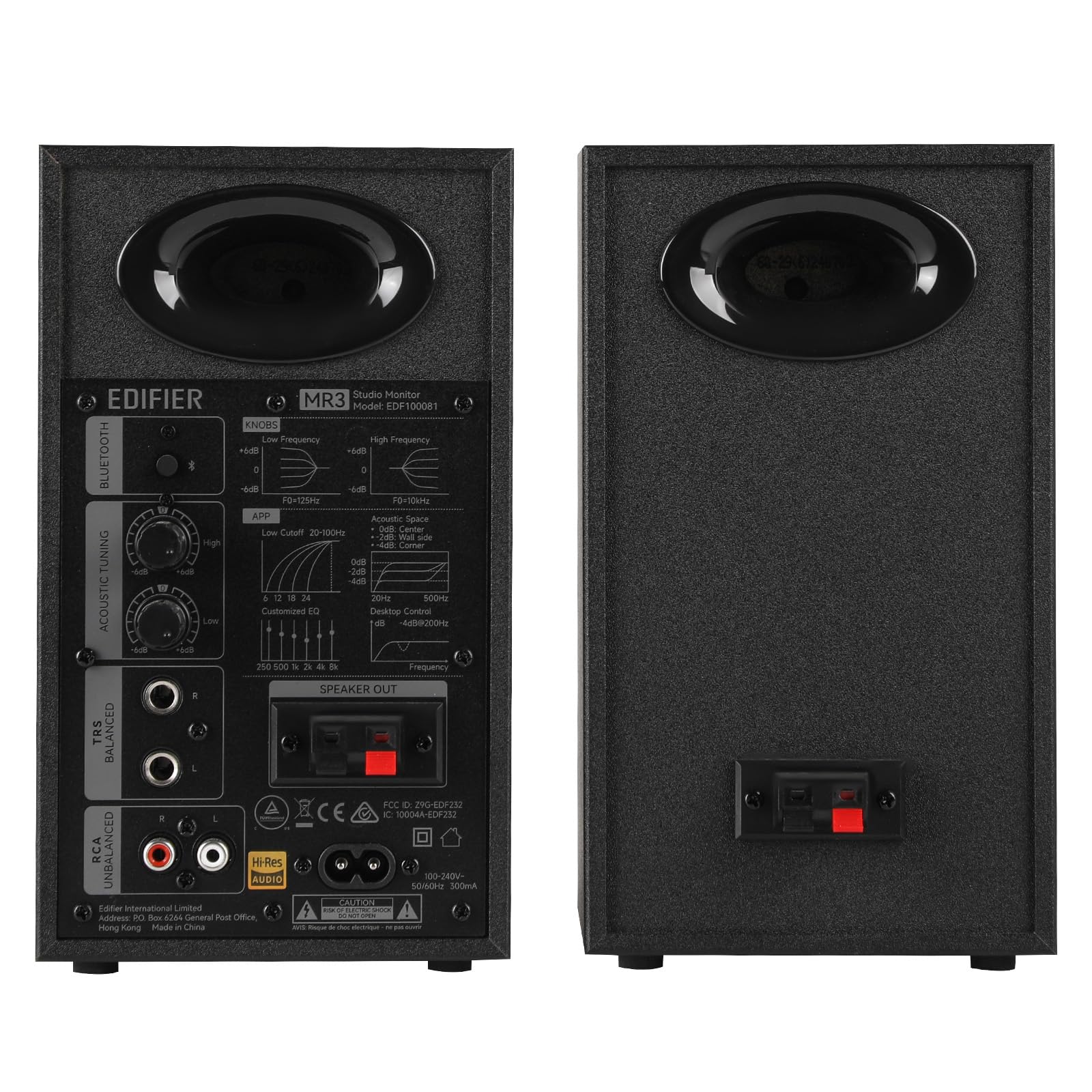 Edifier MR3 Powered Studio Monitor Speakers, Hi-Res Audio Certified Bluetooth V5.4 Active Bookshelf Loudspeakers, 2.0 Computer Speaker with Headphone Output RCA AUX Balanced TRS Input - Black (Pair) - Image 3
