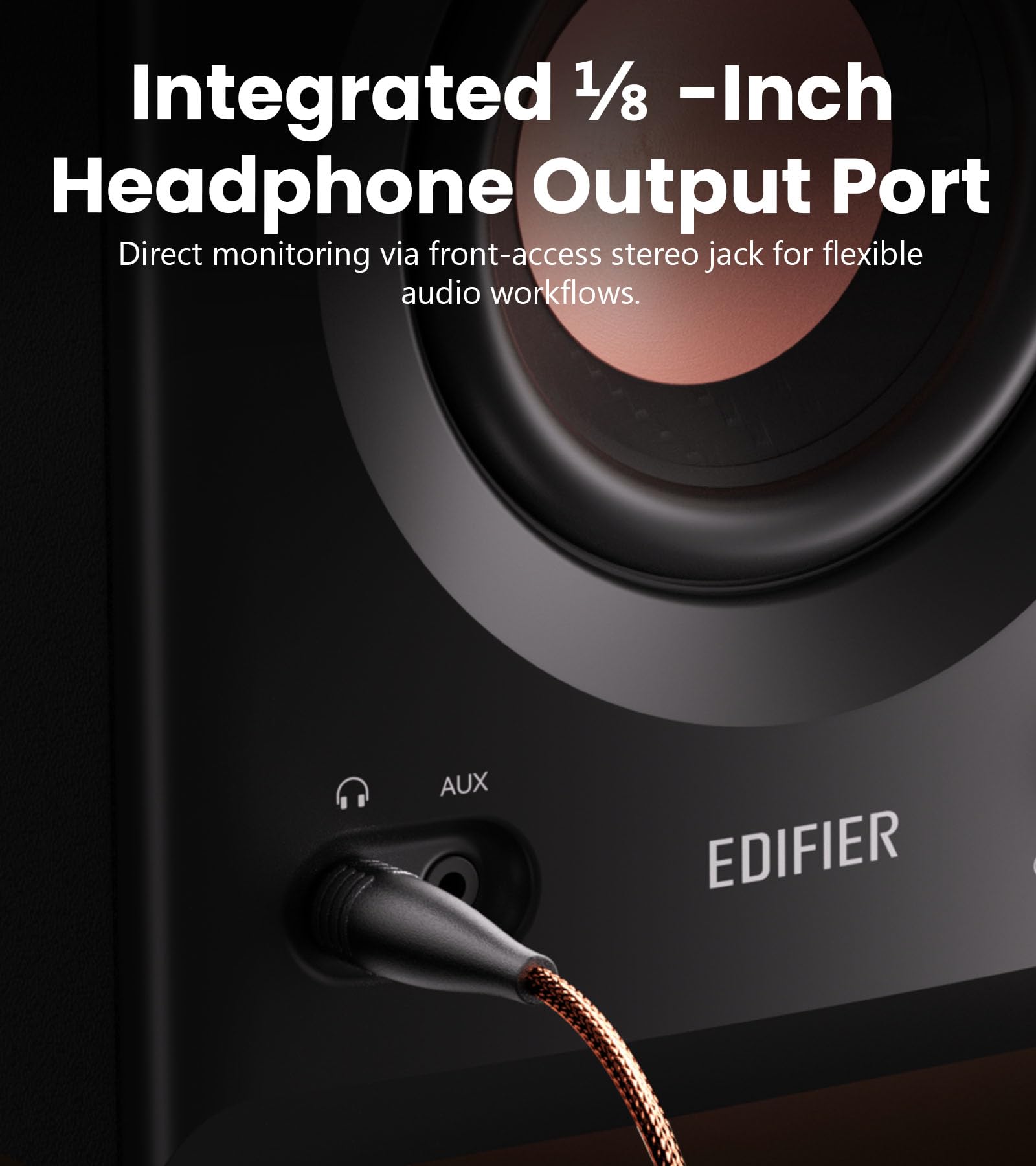 Edifier MR5 2.0 Studio Monitor Bookshelf Speakers, 110W(RMS), Hi-Res Audio, Bluetooth 6.0, 3-Way Active Design, Room Compensation, XLR/TRS/RCA Inputs, Compact Size for Home Studio & Music - Black - Image 10