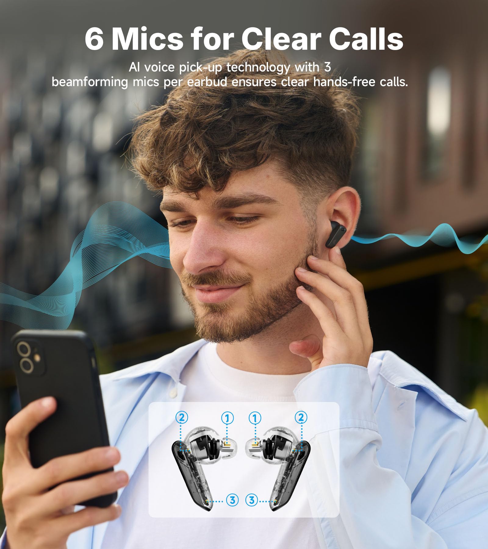Edifier NeoBuds Plus -48dB Active Noise Cancelling Earbuds, Balanced Armature and 10mm Dynamic Driver, Hi-Res Sound, LHDC, LDAC, AI Clear Calls with 6 Mics, Wireless Charging, Bluetooth 5.4 - Black - Image 5