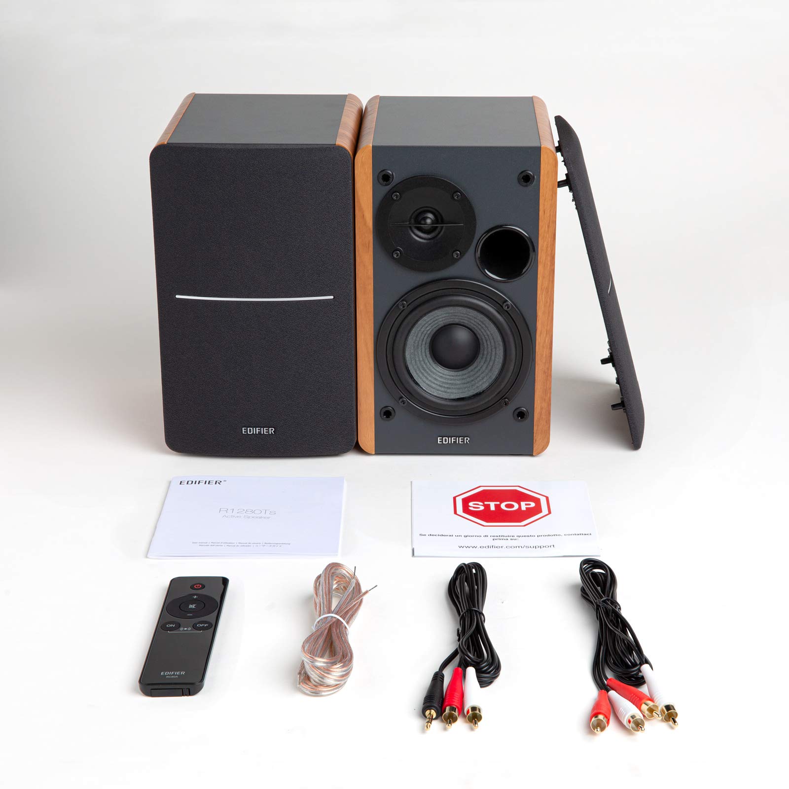 Edifier R1280Ts Powered Bookshelf Speakers - 2.0 Stereo Active Near Field Monitors - Studio Monitor Speaker - 42 Watts RMS with Subwoofer Line Out - Wooden Enclosure - Image 9