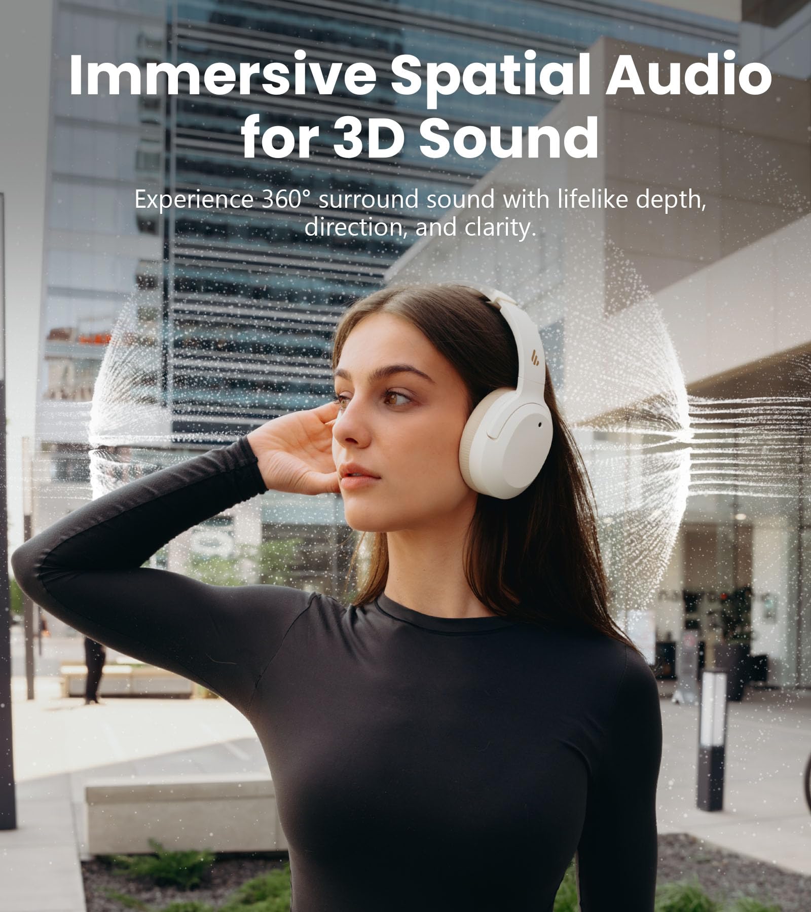 Edifier W820NB Plus Gen 2 Wireless Over-Ear Noise Cancelling Headphone, -49 dB ANC, LDAC Hi-Res Audio, 88H Playtime, Spatial Sound, Volume Guard, Bluetooth V6.1 & Multipoint, Fast Charge - Ivory - Image 8
